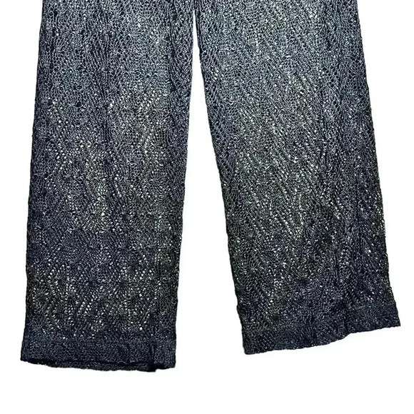 Trina Turk black open crochet wide leg beach pool swim pants XS - Picture 3 of 5